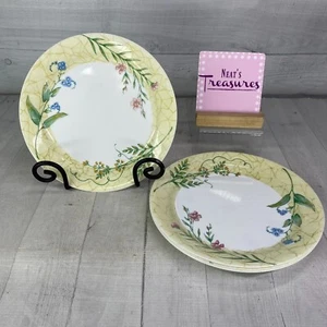 Corelle By Corning SUN GARDEN Yellow Rim Wildflowers 9" Lunch Plates USA Set 4 - Bild 1 von 17