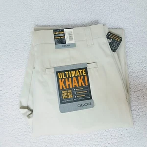 NWT Cherokee Mens Pant 32X32 Straight Leg Tan Khakis Work Slacks Comfort Waist - Picture 1 of 12