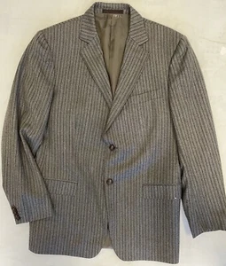 Z Zegna Vintage Wool & Cashmere Striped Suit Jacket in Brown / Gray Size 40 R - Picture 1 of 9