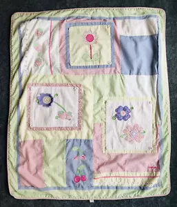 OshKosh Baby Blanket Gingham Flowers Cherries Strawberries Floral Pastel - Picture 1 of 10