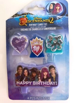 JUEGO DE 2 VELAS DE CUMPLEAÑOS Disney Descendientes 4 Piezas Foto 1 de 2