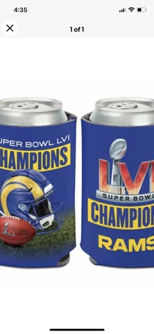 LOS ANGELES RAMS 🔥SUPER BOWL LVI CHAMPIONS🔥 CAN BOTTLE COOZIE COOLER HOLDER🏈 Cover