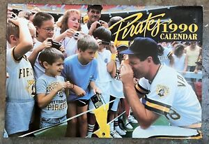 ORIGINAL Vintage 1990 Pittsburgh Pirates Calendar Barry Bonds Drabek Bonilla