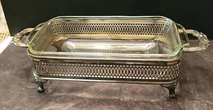 ANCHOR HOCKING FIRE KING 441 1 QUART BAKING DISH IN SERVING TRAY - Bild 1 von 3