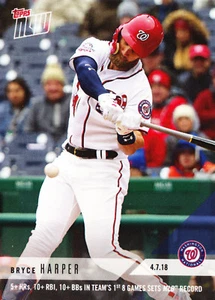 Bryce Harper Nationals Topps NOW Moment 47 on 4.7.18 2018 Short Print Run 573 - Picture 1 of 2