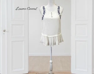 Blusa Lauren Conrad Blanca Boho Bordada Sin Mangas Talla S - Imagen 1 de 8
