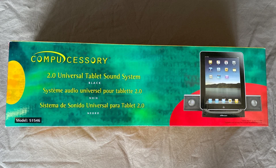 Compucessory Universal Tablet Sound System, 4-Watt, Black New  - Image 1 of 4