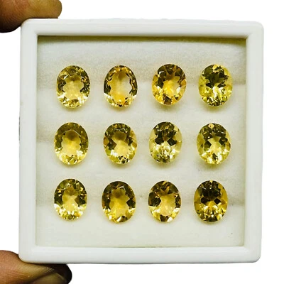 VVS 12 Natural Citrine 11x9mm Oval Cut Top Quality Loose Untreated Gemstones Lot - Image 1 of 4