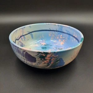 Hand-Painted Jim Rice Ceramic Bowl Naples FL 2002 Abstract Multicolor Large Size - Picture 1 of 7
