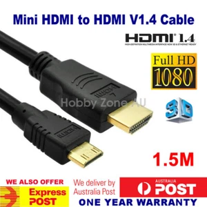 Mini HDMI to HDMI Type C Male to A Male 1.5M Cable V1.4 For HD Camcorder - Picture 1 of 4