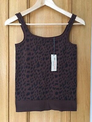 Ladies Brown River Island Ri Active Stretchy Vest/work Out Top- Size Uk Small • 12.03€