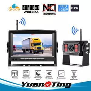 1080P Wireless RV Backup Camera Kit 7" DVR Monitor For Truck Trailer Camper VAN - Picture 1 of 14