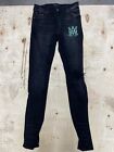 Amiri  Aged Black Watercolor Logo  5 Pocket Jean Classic Skinny Leg Fit
