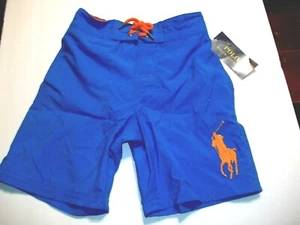 NEW Polo Ralph Lauren sz 5 boys swimsuit boardshorts trunk royal blue big pony - Picture 1 of 2