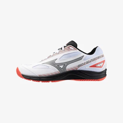 MIZUNO SKY BLASTER 3 BADMINTON SQUASH VOLLEYBALL SHOES - WHITE/BLACK/CAYENNE - image 1 of 4
