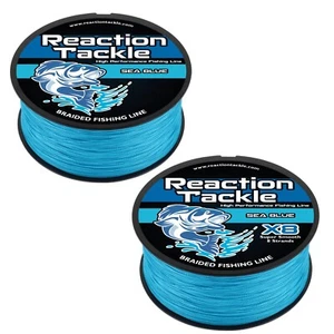 Reaction Tackle High Braided Fishing Line / Braid - Sea Blue 4 and 8 Strand - Picture 1 of 61
