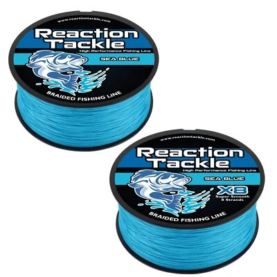 Reaction Tackle High Braided Fishing Line / Braid - Sea Blue 4 and 8 Strand - Image 1 of 4
