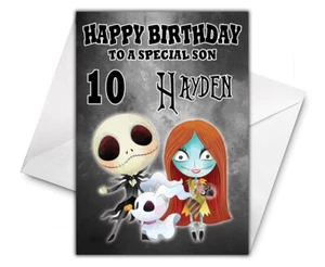 NIGHTMARE BEFORE CHRISTMAS Personalised Birthday Card - Jack Skellington Card - Picture 1 of 1