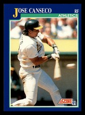 1991 Score Jose Canseco Oakland Athletics #1 Near Mint NM