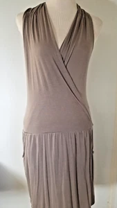 Vestido ATHLETA Damas Damas Talla M Marrón Cuello en V Halter Midi Athleisure 3217 - Imagen 1 de 6
