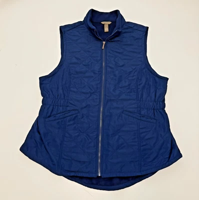 Chaleco para mujer Bit & Bridle acolchado con cremallera frontal forrado de vellón azul marino talla XL Foto 1 de 4