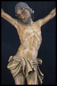 † c.1800 JANSENISTEN HOLZ HANDGESCHNITZTES KREZIFIX STATUE JESUS CHRISTI CORPUS 23,1/4" - Bild 1 von 12