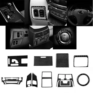 12Pcs For 2006-2012 LEXUS IS250 IS350 Carbon Fiber Interior Full Set Cover Trim - Picture 1 of 12