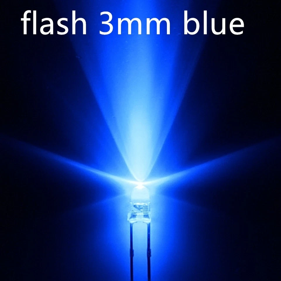 flash 3mm blue LEDs, automatisch blinkende blaue leds. 100 Stk. - Bild 1 von 1