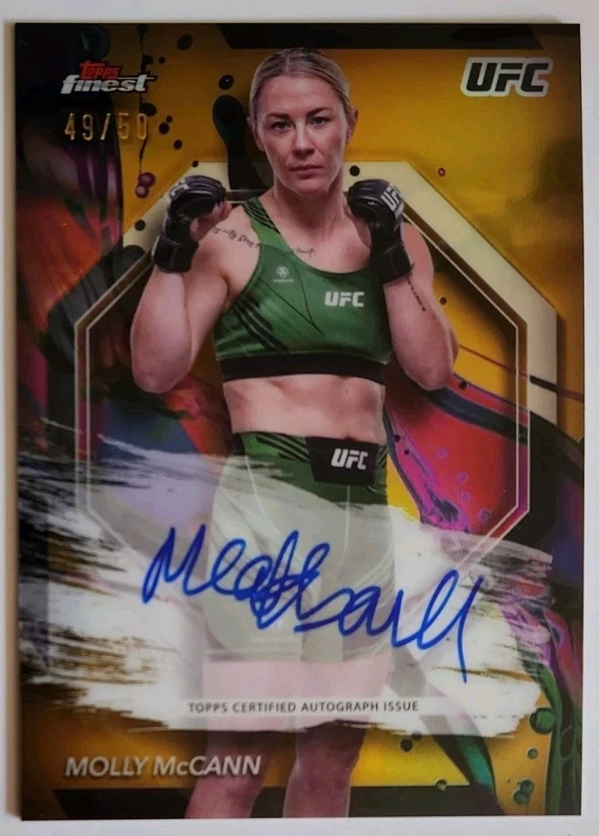 Meatball Molly McCann 2024 Topps Finest UFC Gold Refractor Auto SP 49/50 #FA-MYM - Image 1 of 2