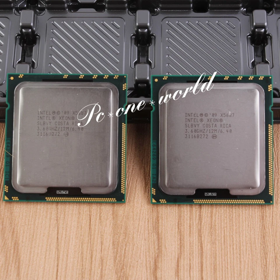 A pair Intel Xeon X5687 3.6GHz Processor LGA 1366 CPU 3200MHz 12MB Quad-Core - Image 1 of 1