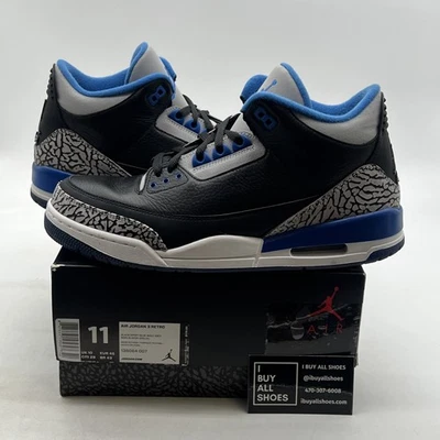 Air Jordan 3 ретро спортивный синий размер 11 (136064-007) - Изображение 1 из 4