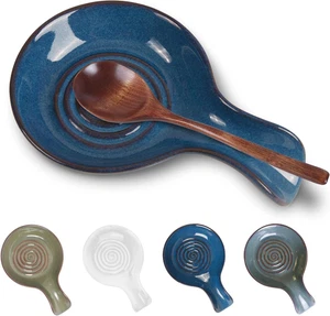Spoon Rest for Kitchen, Ceramic Spoon Holder for Stove Top, Cooking Spoon Holder - Picture 1 of 12