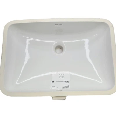 Duravit 03953900172 No. 1 Rectangular Undermount Bathroom Sink w/Overflow -White - Image 1 of 4