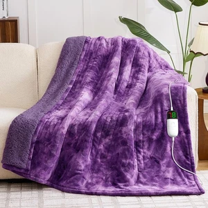 Heated Electric Blanket Throw, Faux Fur Sherpa Heating Blanket for Sofa Bed, ... - Bild 1 von 7