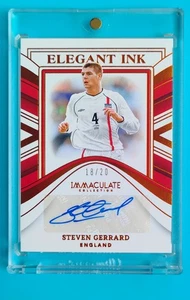2023-24 Immaculate England Steven Gerrard Elegant Ink Auto 18/20 SP - Picture 1 of 2