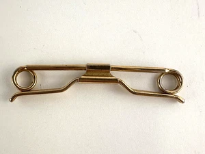 Swank 2-1/2" estremità arricciate filo tondo tono oro vintage collare barra chiusura retrò - Foto 1 di 5