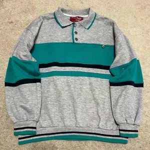 Vintage Royal Knight Sport 90s Colorblock Polo Sweatshirt Large - Picture 1 of 6