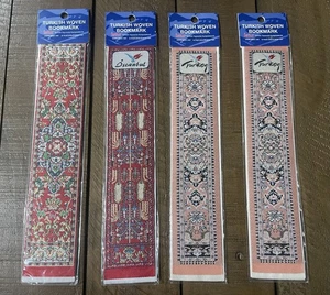 Lot of Four NEW Turkish Minature Woven Carpet Bookmarks Turkey Istanbul - Bild 1 von 2