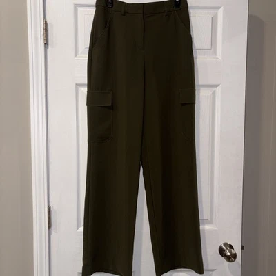 Express Olive Green High Rise Cargo Trousers Pants Women's 6R - Image 1 of 4