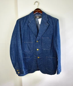 Ralph Lauren RRL Indigo Denim Sommer Blazer Sport Mantel M Made Cotton - Bild 1 von 7