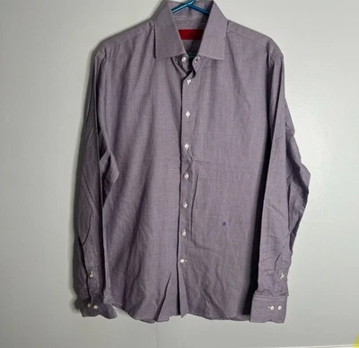 Camisa Carolina Herrera con botones para hombre talla 16 1/2 púrpura Foto 1 de 4