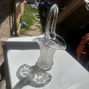 Vintage Clear Glass Basket - Picture 1 of 5