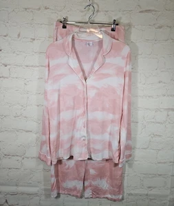 NORDSTROM Moonlight Eco Knit Pajamas Tie Dye Pink Size S Modal SO SOFT Long - Picture 1 of 24