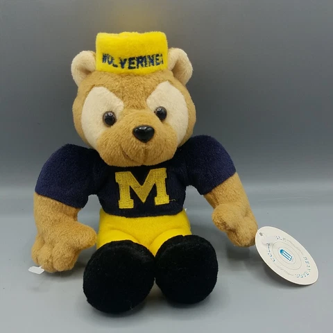 Michigan Wolverines Bean Bag Plush 8" Toy CVS Stuffins VTG NCAA College Mascot Cover