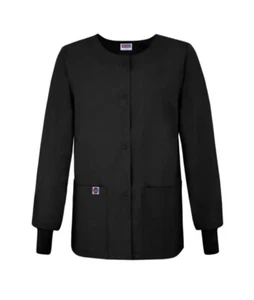 Sivvan Women’s Scrub Warm-up Jacket/Front Snaps Round Neck Size Large - Picture 1 of 4