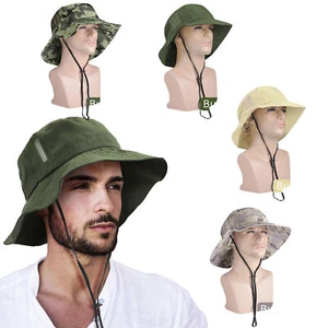 Mens Bucket Hat Sun Protection Fishing Bucket Cap Full Facemask Outdoor Hiking - Picture 1 of 24