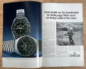 OMEGA Speedmaster Moon Watch Astronaut Original 1971 Vintage Print Ad 2 Pages - Picture 1 of 1