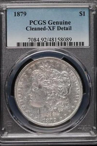 1879 Morgan Silber Dollar PCGS XF gereinigte Details *Double Coins* JL1000-53 - Bild 1 von 2