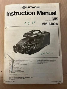 HITACHI Video Camera/ Recorder Instruction Manual VM-4400A , English and French - Picture 1 of 3