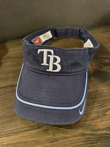 Nike MLB Tampa Bay Rays Blue Visor One-Size Strap-Back Adjustable Baseball Hat - Picture 1 of 5